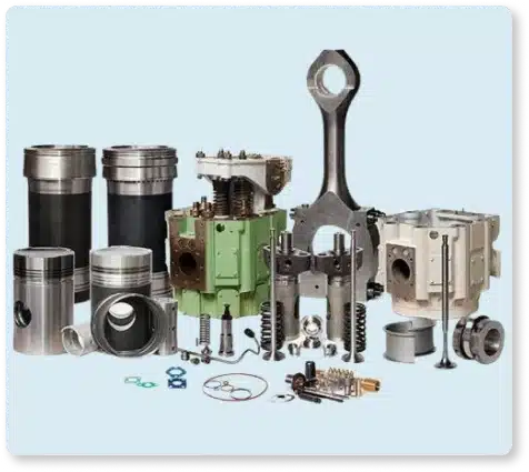 A set of engine spare parts is available at Nouum Engineering.
